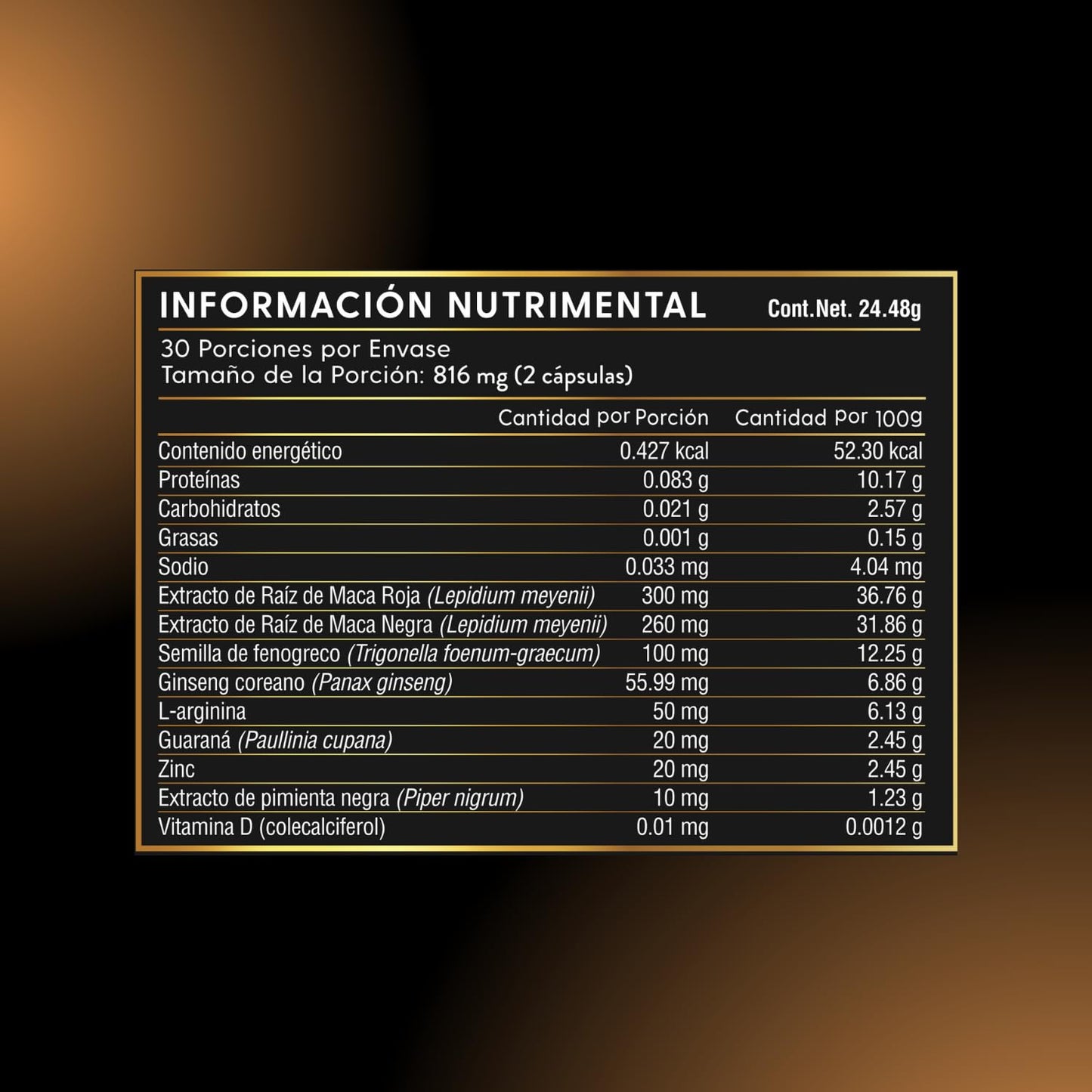 Macho Drive Vitalidad Masculina 60 Cáps | Maca Roja y Negra para Energía, Libido y Rendimiento