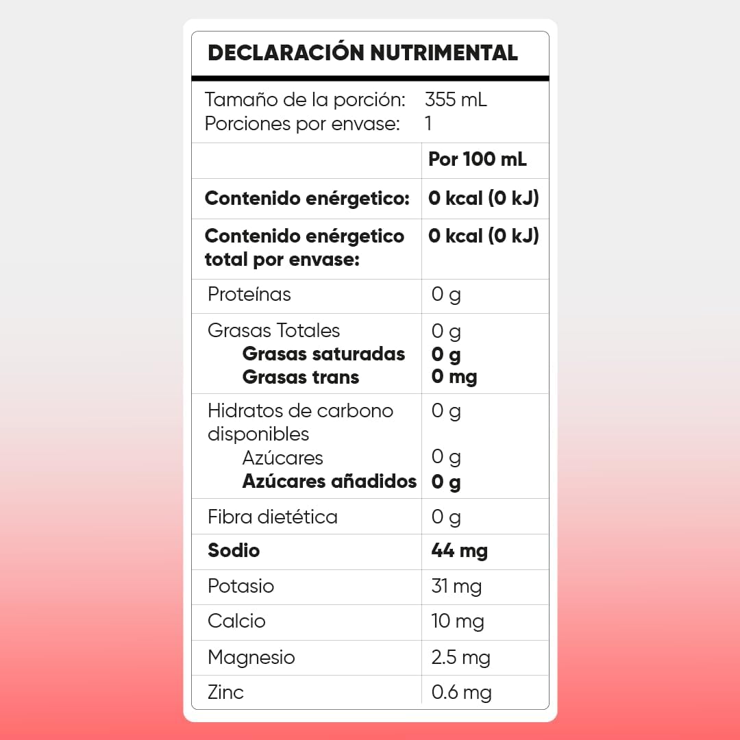 Bebida Gasificada con Electrolitos Fresa Kiwi | Sin Azúcar, 0 Calorías y Sin Cafeína | 8 Latas de 355 ml para Hidratación y Recuperación Física