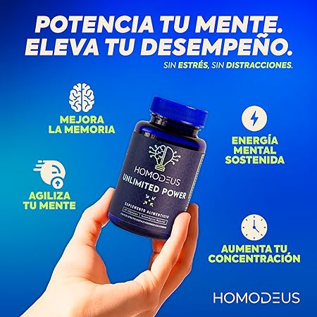 Nootropico para la Mente con Complejo B, Melena de Leon, suplemento natural para Concentracion, Memoria y Agilidad Mental | con L-Carnitina, Bacopa Monnieri, L-Tirosina y Semilla de Uva | 60 capsulas
