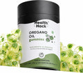 Health Hack Aceite de Orégano en Gomitas para Adultos | 60 mg con 80% Carvacrol, Extracto de Granada y Uva | Suplemento Botánico Vegano Sin Azúcar, Sabor Manzana | 60 o 180 Gomitas
