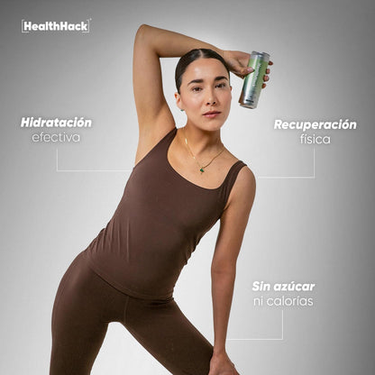 Bebida Gasificada con Electrolitos Lima Limón | Sin Azúcar, 0 Calorías y Sin Cafeína | 8 Latas de 355 ml para Hidratación y Recuperación Física