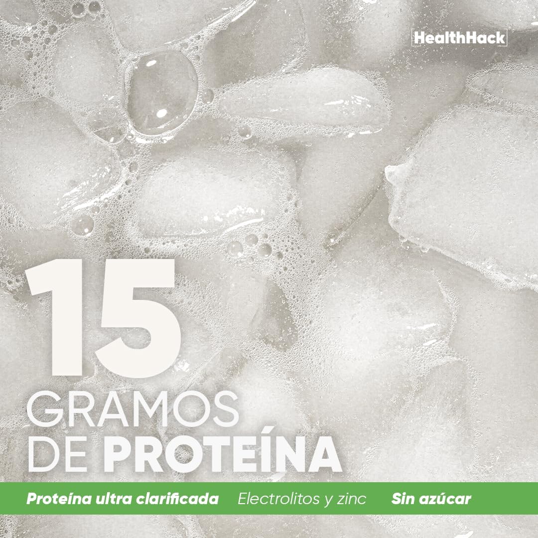 Clear Whey Protein Isolate en Polvo con Electrolitos | 15g Proteína, Zinc, Sodio y Potasio | 10 Porciones para Recuperación e Hidratación