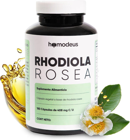 Rhodiola Rosea con L-Teanina y Coenzima Q10 | Cápsulas Vegetales Adaptógenas | 616 mg Rhodiola, 100 mg L-Teanina, 100 mg CoQ10 por Porción para Apoyar la Calma