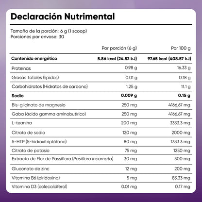 Health Hack Hot Cocoa Noche | Magnesio, GABA, L-Teanina, 5-HTP y Pasiflora | Bebida de Cacao en Polvo Sin Azúcar | 30 Porciones para Relajación y Descanso Nocturno