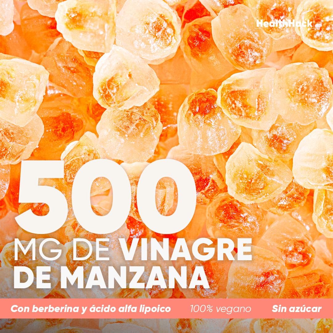 Gomitas de Vinagre de Manzana | Con Berberina y Ácido Alfalipoico | 1750 mg por porción | Sabor Manzana | para Adultos