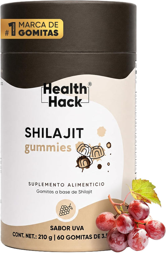 Gomitas de Shilajit con Maca Negra, Maca Roja, Zinc y Pimienta Negra | Energía y Vitalidad para Adultos | 500 mg Shilajit por porción