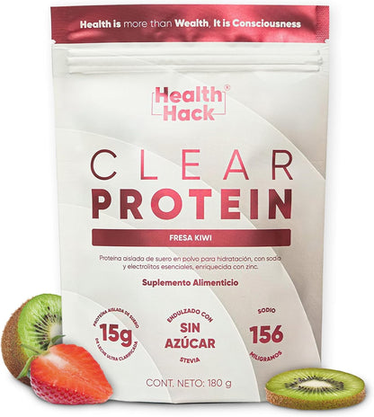 Clear Whey Protein Isolate en Polvo con Electrolitos | 15g Proteína, Zinc, Sodio y Potasio | 10 Porciones para Recuperación e Hidratación