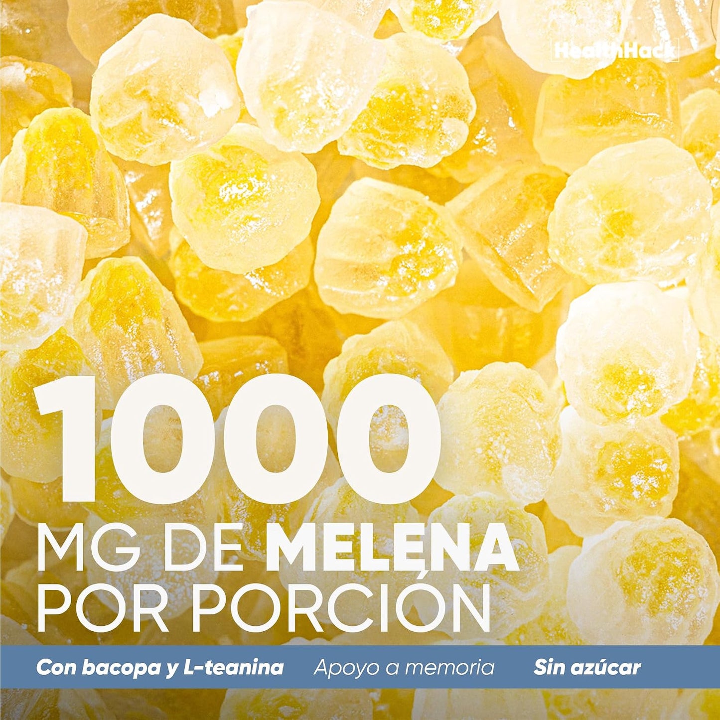 Melena de León en Gomitas | 1000 mg de Adaptógeno con Bacopa Monnieri, L-Teanina y Vitamina B12 | Gomitas Sabor Piña para Adultos