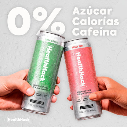 Bebida Gasificada con Electrolitos Lima Limón | Sin Azúcar, 0 Calorías y Sin Cafeína | 8 Latas de 355 ml para Hidratación y Recuperación Física
