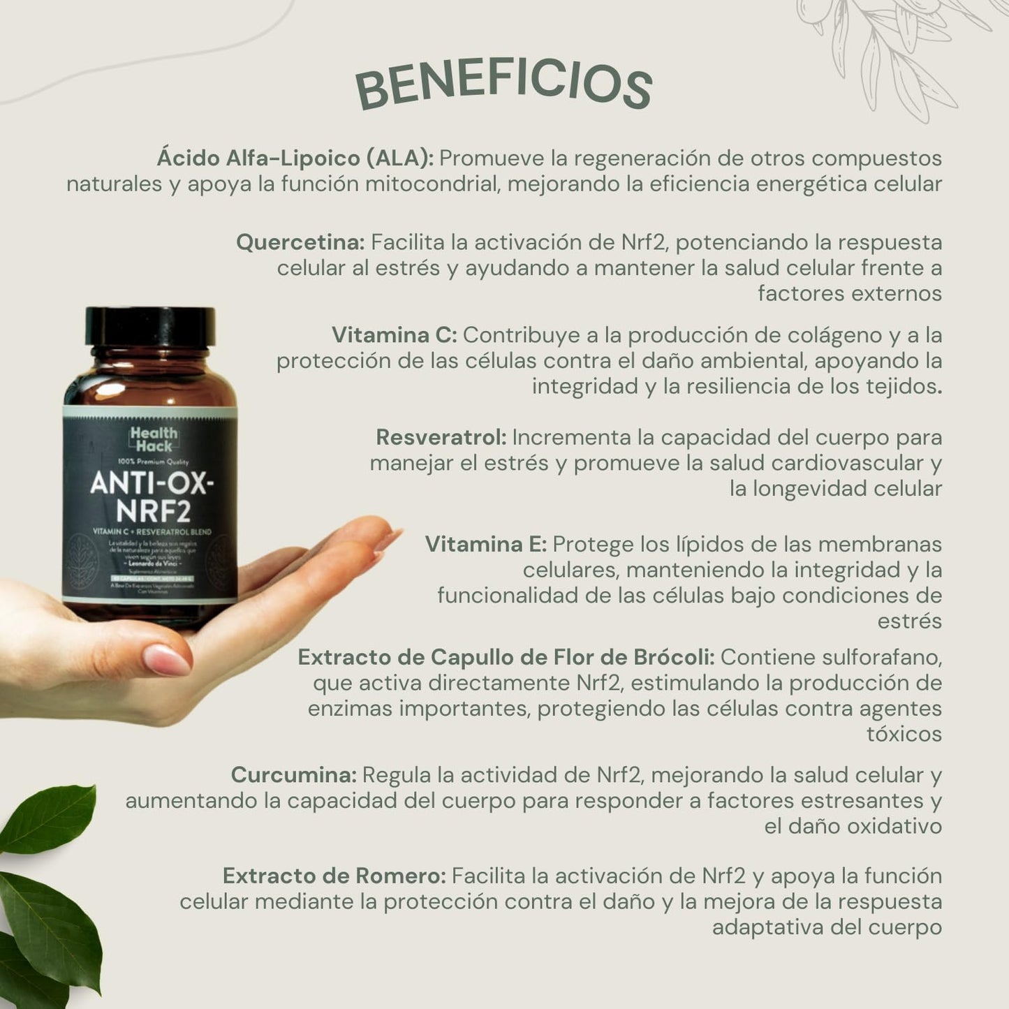 Anti-Ox-Nrf2 Suplemento Antiox de para un Envejecimiento Saludable | Sustituto de GNMX