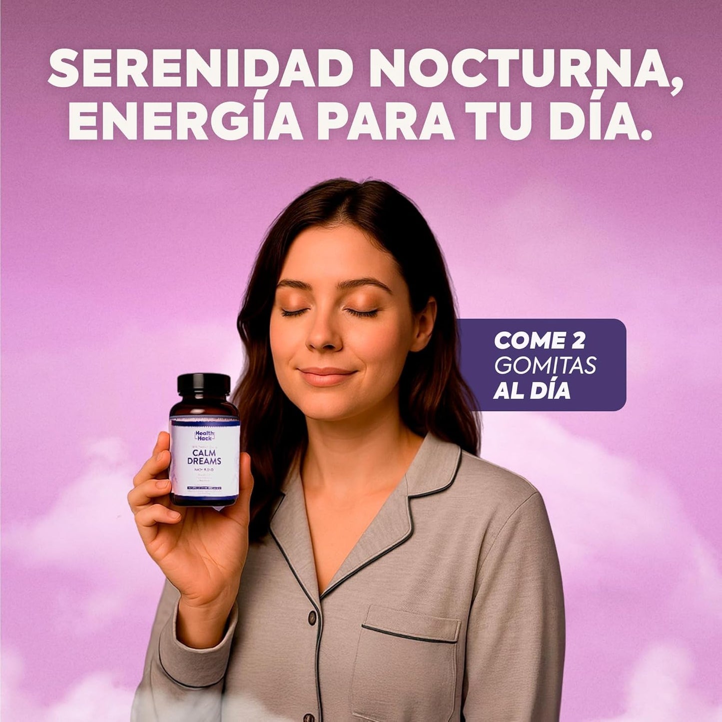 Calm Dreams Suplemento Natural para Relajación Nocturna | Vegano, Sin Azúcar ni Melatonina