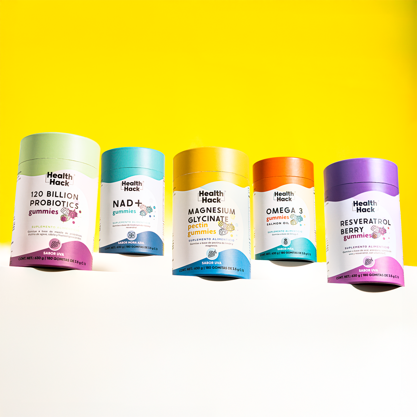 Defense Boost Kit | 120 Billion Probiotics, Resveratrol 1000 mg, Omega 3 1000 mg, Glicinato de Magnesio y NAD+