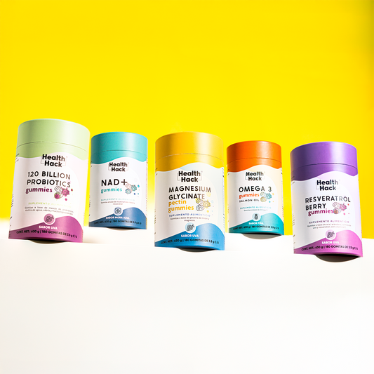 Defense Boost Kit | 120 Billion Probiotics, Resveratrol 1000 mg, Omega 3 1000 mg, Glicinato de Magnesio y NAD+