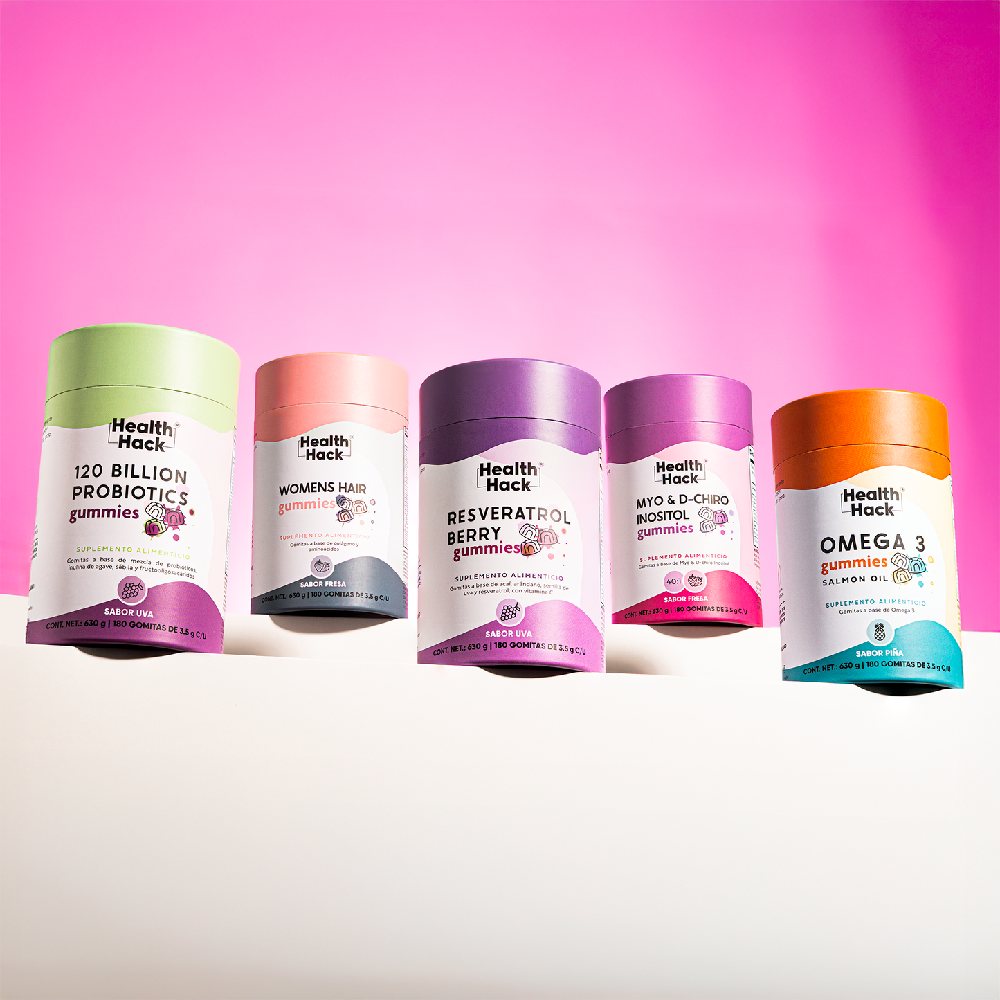 Female Harmony Kit | Women’s Hair, Inositol, Resveratrol 1000 mg, Omega 3 1000 mg y 120 Billion Probiotics