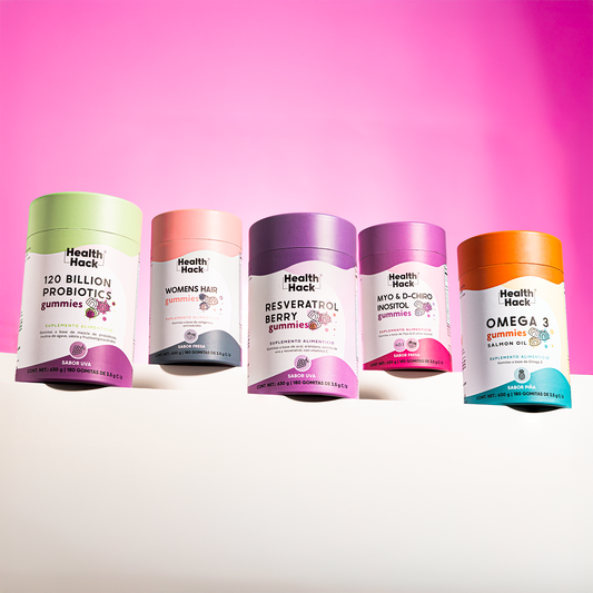 Female Harmony Kit | Women’s Hair, Inositol, Resveratrol 1000 mg, Omega 3 1000 mg y 120 Billion Probiotics