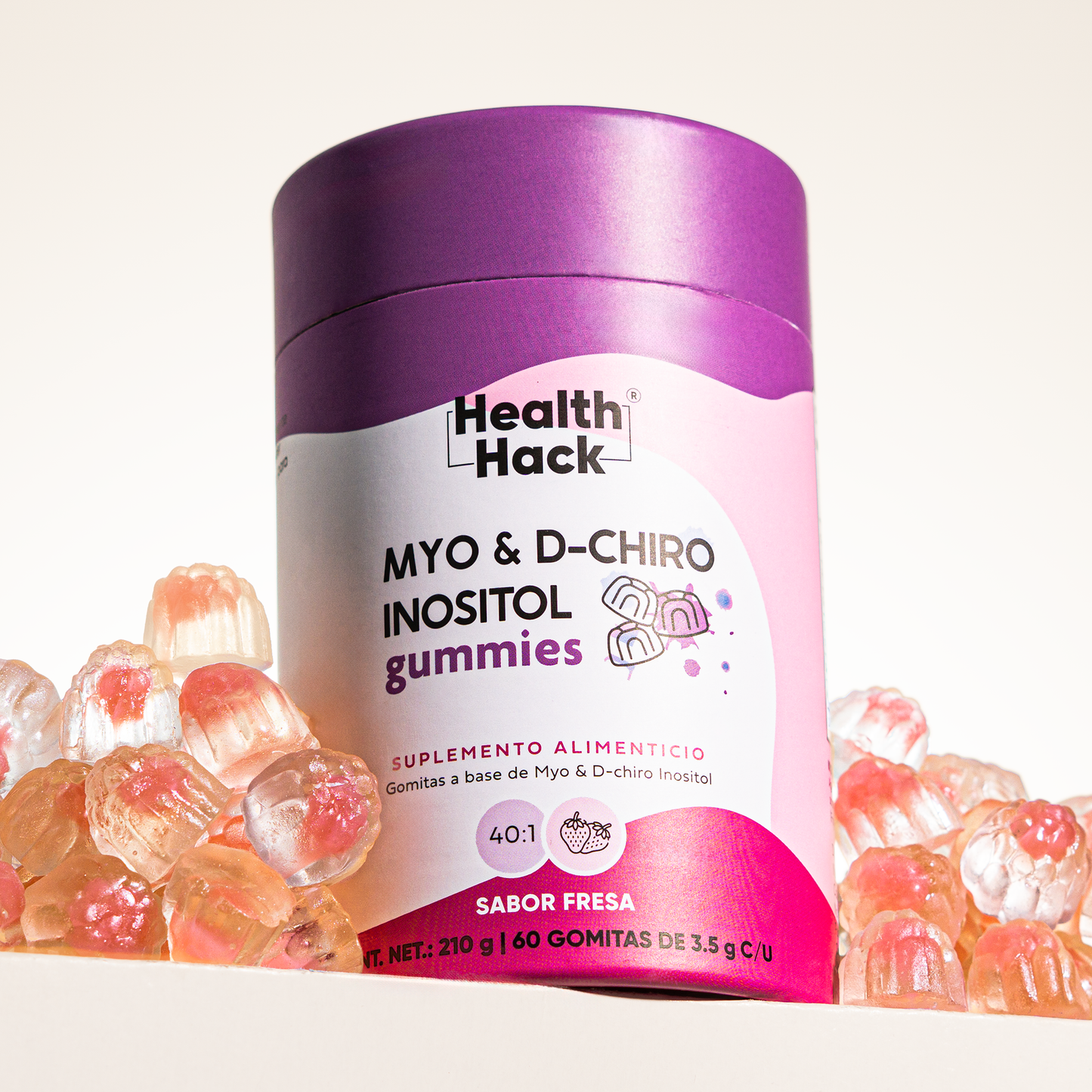 Health Hack Myo y D-Chiro Inositol Ratio 40:1 en Gomitas | 180 o 60 Gomitas
