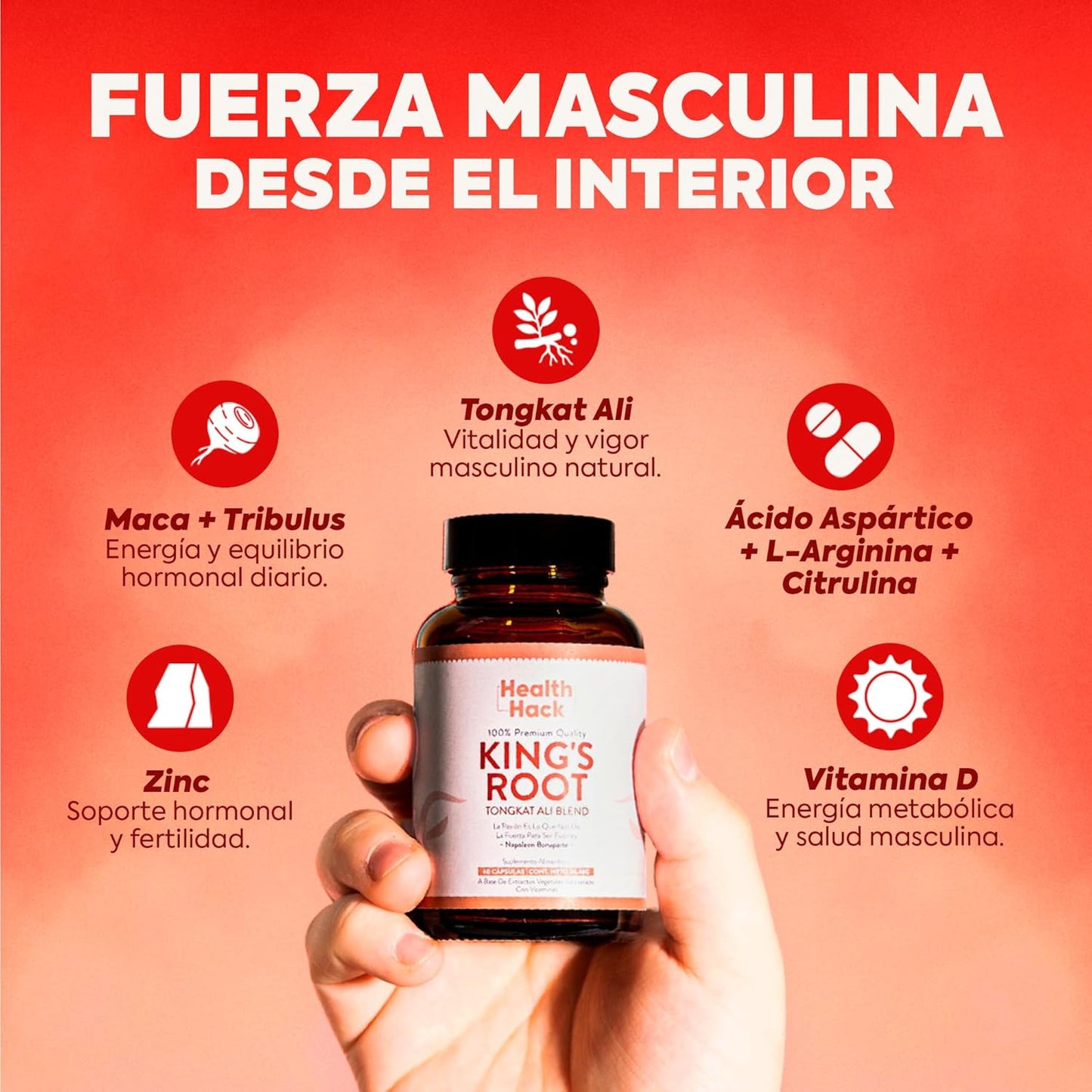 Kings Root Suplemento Masculino Avanzado para Vitalidad y Potencia