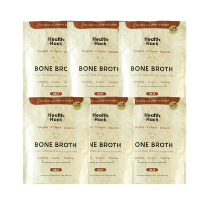 6 Pack - Caldo de Hueso Instantáneo en Polvo Delicioso Bone Broth