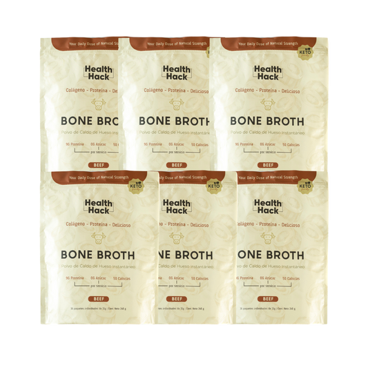 6 Pack - Caldo de Hueso Instantáneo en Polvo Delicioso Bone Broth