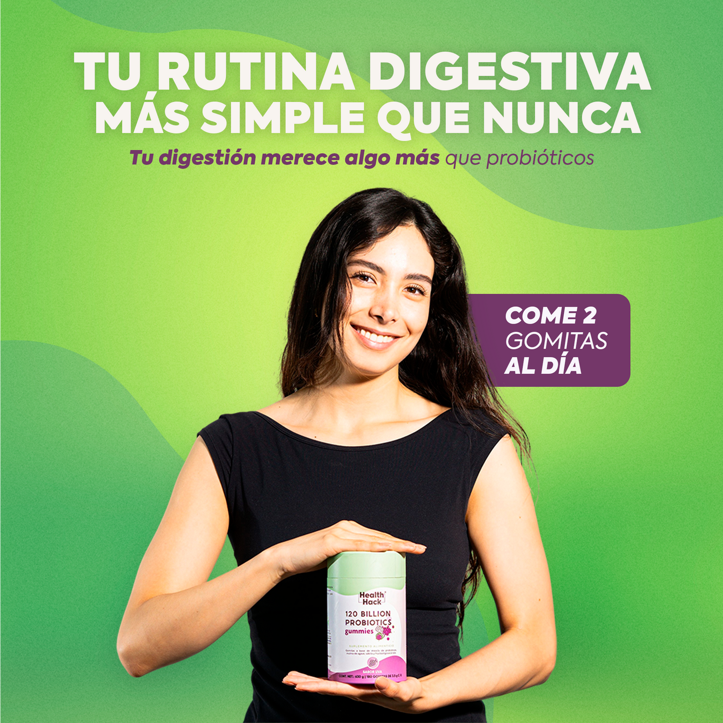 120 Billion Probioticos 14 Cepas | 180 Gomitas para 3 Meses | Con Inulina de Agave, Aloe Vera, Enzimas Digestivas y Prebioticos | Sin Azucar