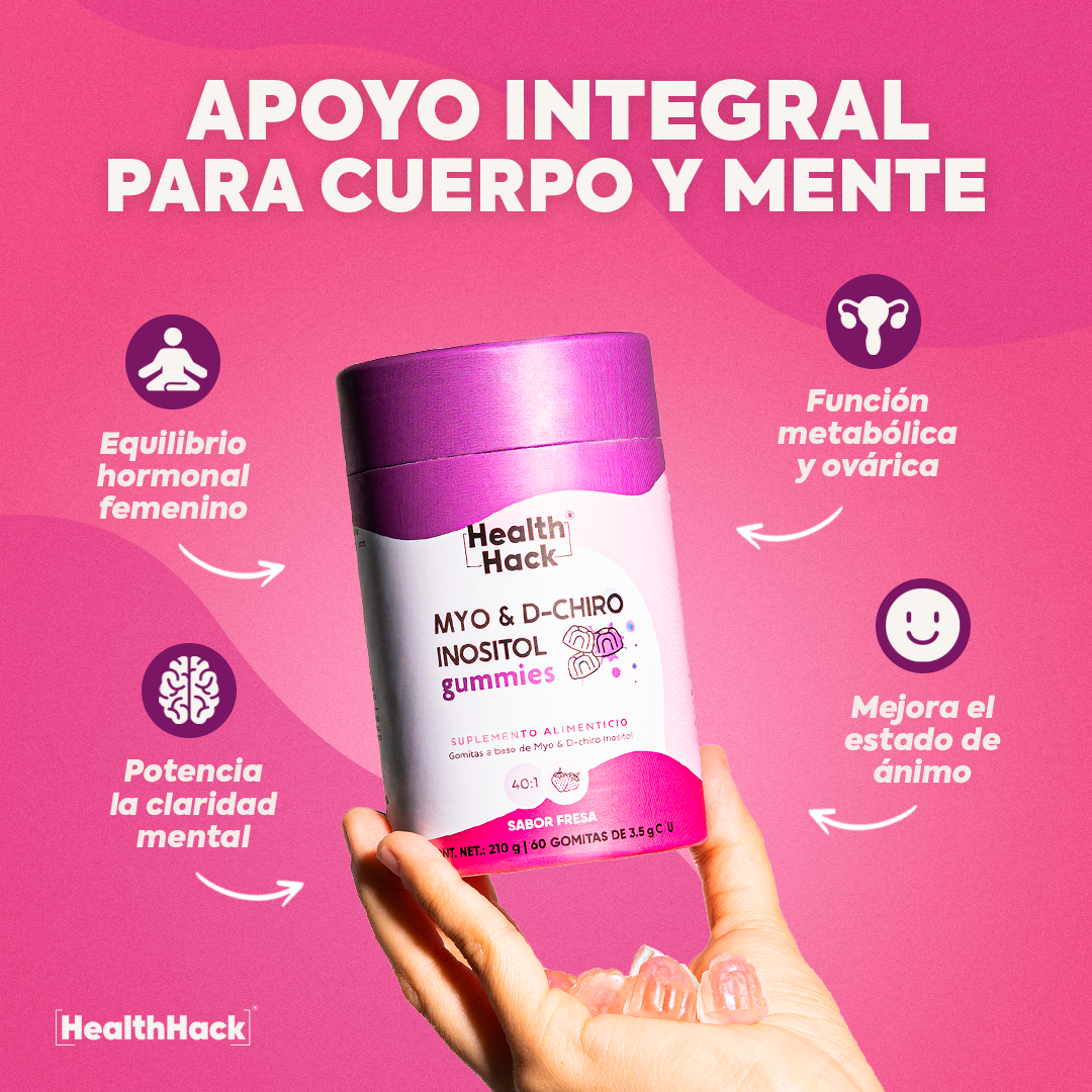 Health Hack Myo y D-Chiro Inositol Ratio 40:1 en Gomitas | 180 o 60 Gomitas