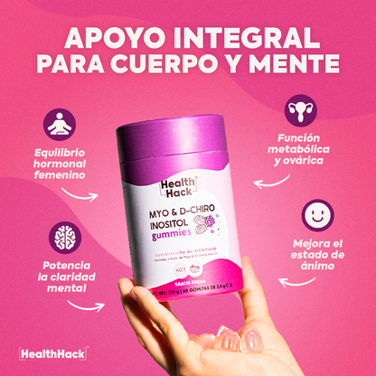 Health Hack Myo y D-Chiro Inositol Ratio 40:1 en Gomitas | 180 o 60 Gomitas