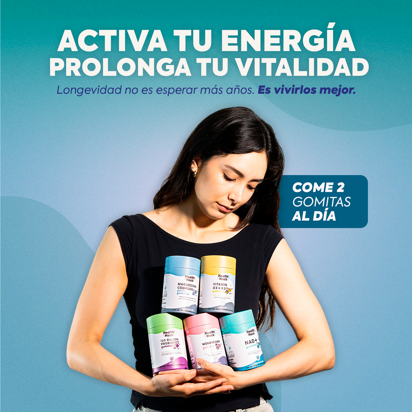 NAD+ Resveratrol 180 o 60 Gomitas | Nicotinamida Ribosa, Resveratrol, Coenzima Q10 y Más | Energia Celular y Longevidad