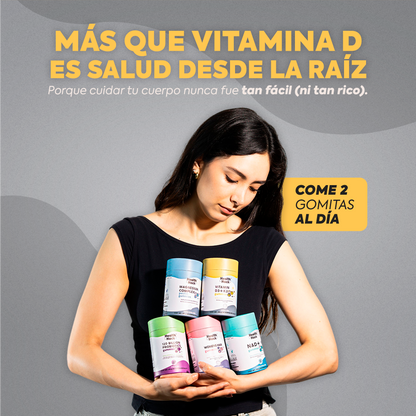 Vitamina D3 400 UI + K2 Aceite de Coco | 180 Gomitas Veganas para 3 Meses | Con Citrato de Magnesio, Coenzima Q10 y Vitaminas Liposolubles