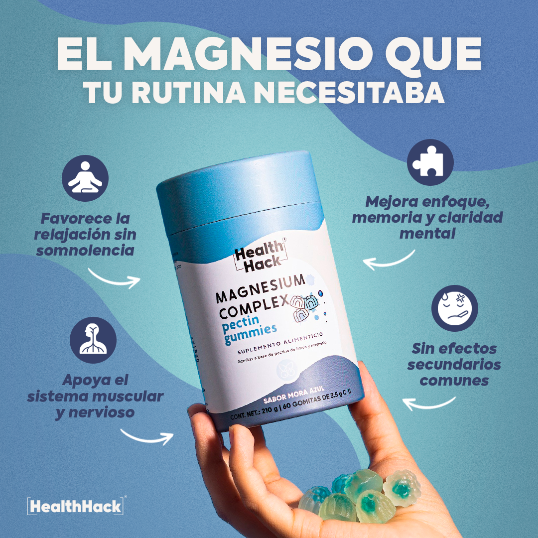 Magnesio Complex en Gomitas | 180 o 60 Gomitas | 6 Formas de Magnesio: Glicinato, Citrato, Treonato, Orotato, Malato y Lactato, Vitamina B6 y D3 | Sin Azúcar