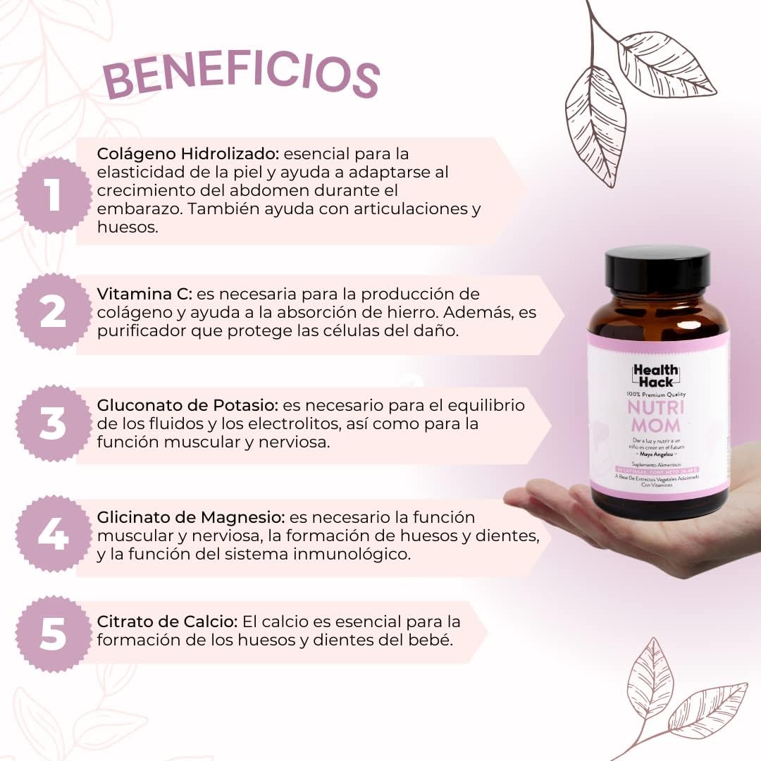 Nutrimom Embarazo y Lactancia | Suplemento Prenatal para Salud Materna y Desarrollo Fetal
