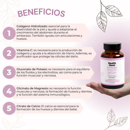 Nutrimom Embarazo y Lactancia | Suplemento Prenatal para Salud Materna y Desarrollo Fetal