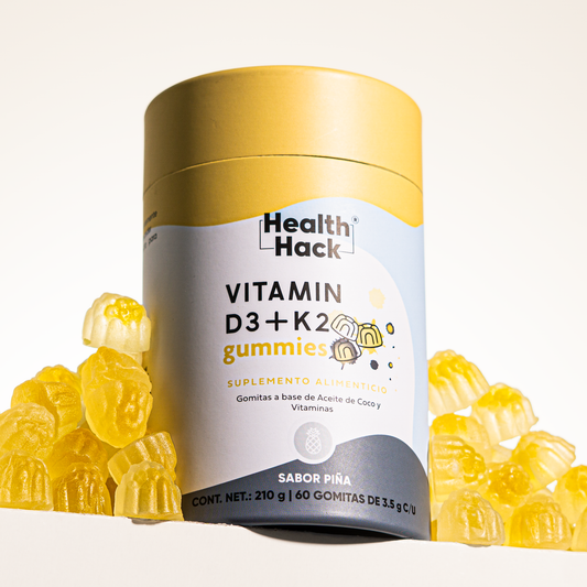 Vitamina D3 400 UI + K2 Aceite de Coco | 180 Gomitas Veganas para 3 Meses | Con Citrato de Magnesio, Coenzima Q10 y Vitaminas Liposolubles
