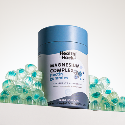 Magnesio Complex en Gomitas | 180 o 60 Gomitas | 6 Formas de Magnesio: Glicinato, Citrato, Treonato, Orotato, Malato y Lactato, Vitamina B6 y D3 | Sin Azúcar
