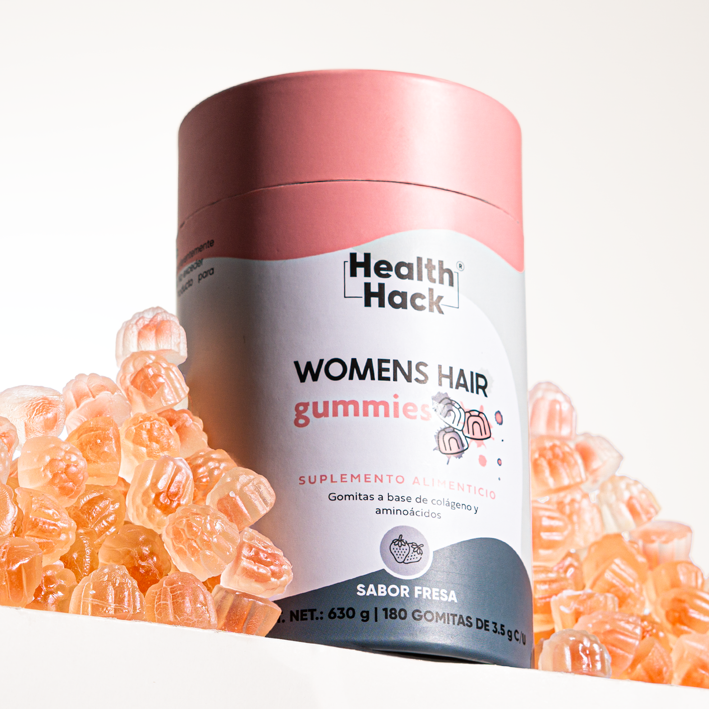 Womens Hair 180 o 60 Gomitas| Cabello, Piel y Uñas | Colageno Hidrolizado, NAC, MSM, L-Cisteina, Amla, Acido Hialuronico, Zinc