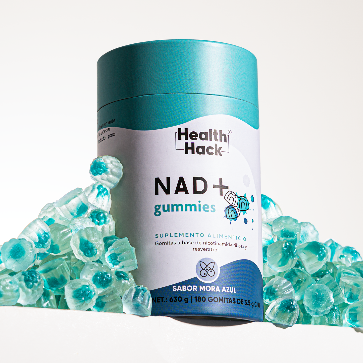 NAD+ Resveratrol 180 o 60 Gomitas | Nicotinamida Ribosa, Resveratrol, Coenzima Q10 y Más | Energia Celular y Longevidad